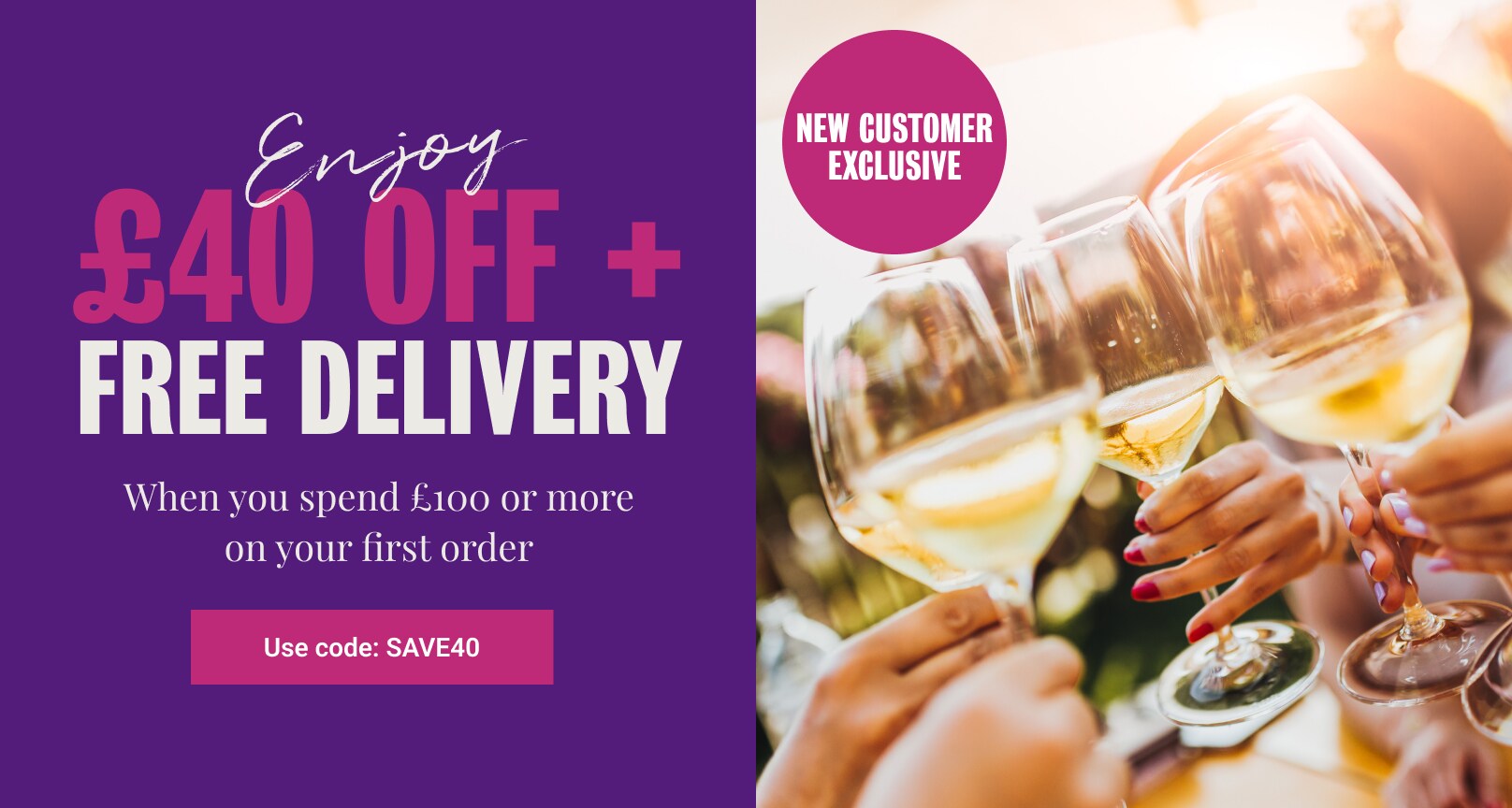 £40 off + FREE delivery when you spend £100 >