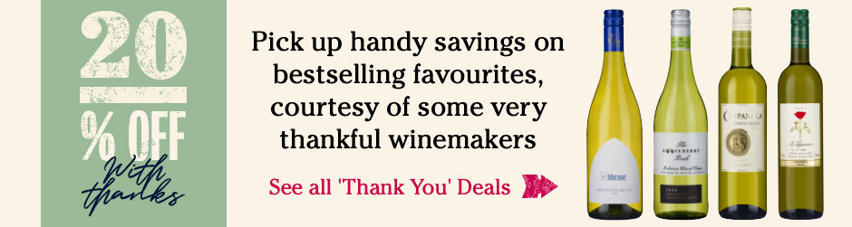 20% OFF with thanks. Pick up handy savings on bestselling favourites, courtesy of some very thankful winemakers