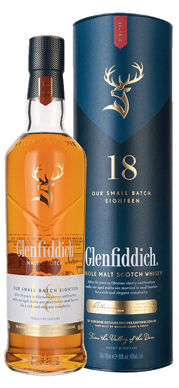 Glenfiddich 18-year-old Single Malt Scotch Whisky (70cl in gift box) Glenfiddich 18-year-old Single Malt Scotch Whisky (70cl in gift box)