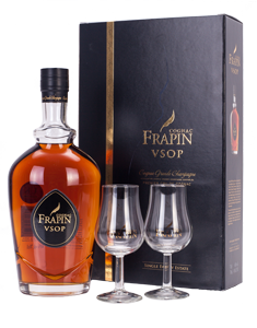 Frapin VSOP Cognac Grande Champagne Gift Set with 2 glasses (70cl bottle) NV