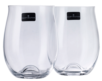 Set of 2 Dartington TL Signature Series Stemless Glasses 