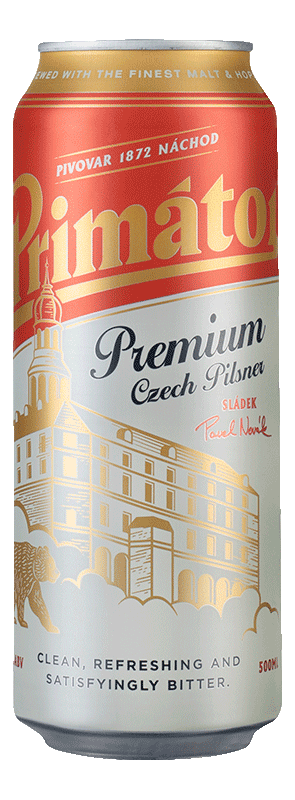 Primátor Premium Pilsner Lager (500ml can) NV