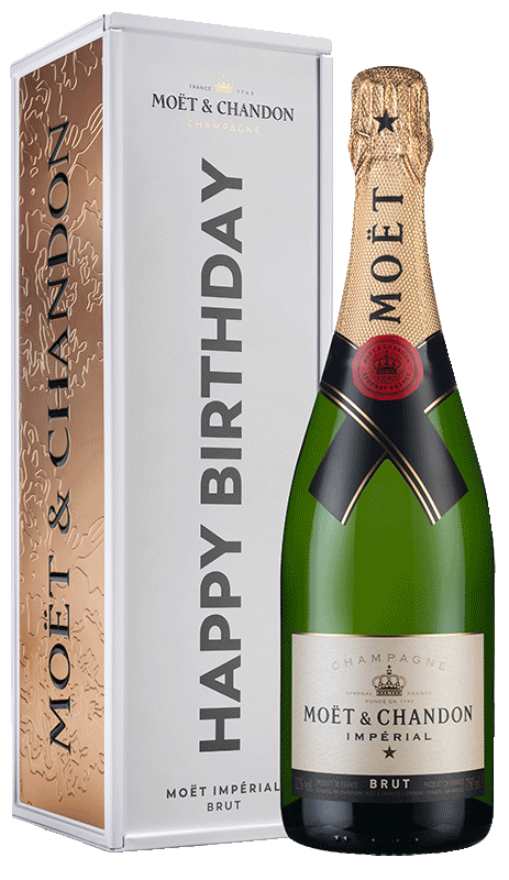 Champagne Moët & Chandon Brut Impérial Happy Birthday tin NV