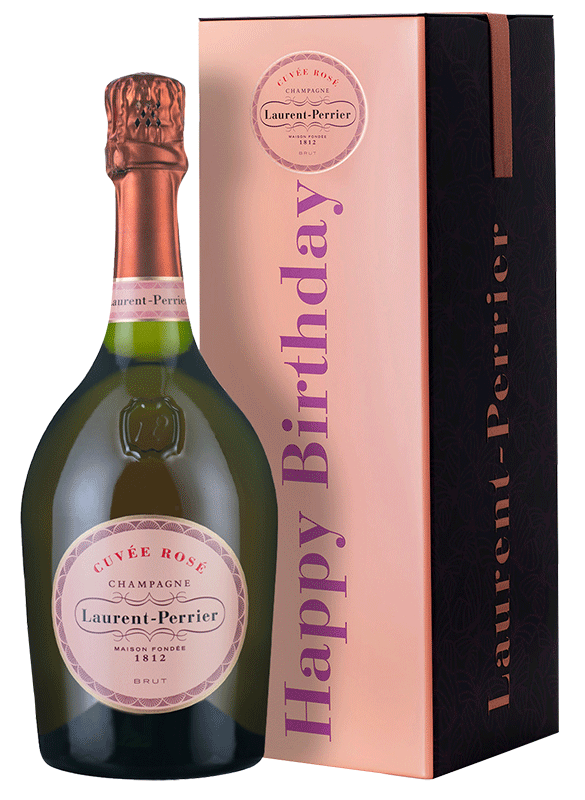 Champagne Laurent-Perrier Cuvée Rosé Brut Happy Birthday Tin Champagne Laurent-Perrier Cuvée Rosé Brut Happy Birthday Tin