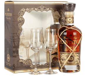 Plantation Barbados Rum XO with 2 glasses (70cl) Gift