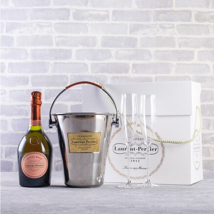 Laurent-Perrier Rosé Champagne, Flutes & Ice Bucket Gift Laurent-Perrier Rosé Champagne, Flutes & Ice Bucket Gift