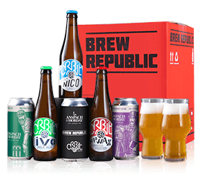 Brew Republic Beer Six and Glasses 