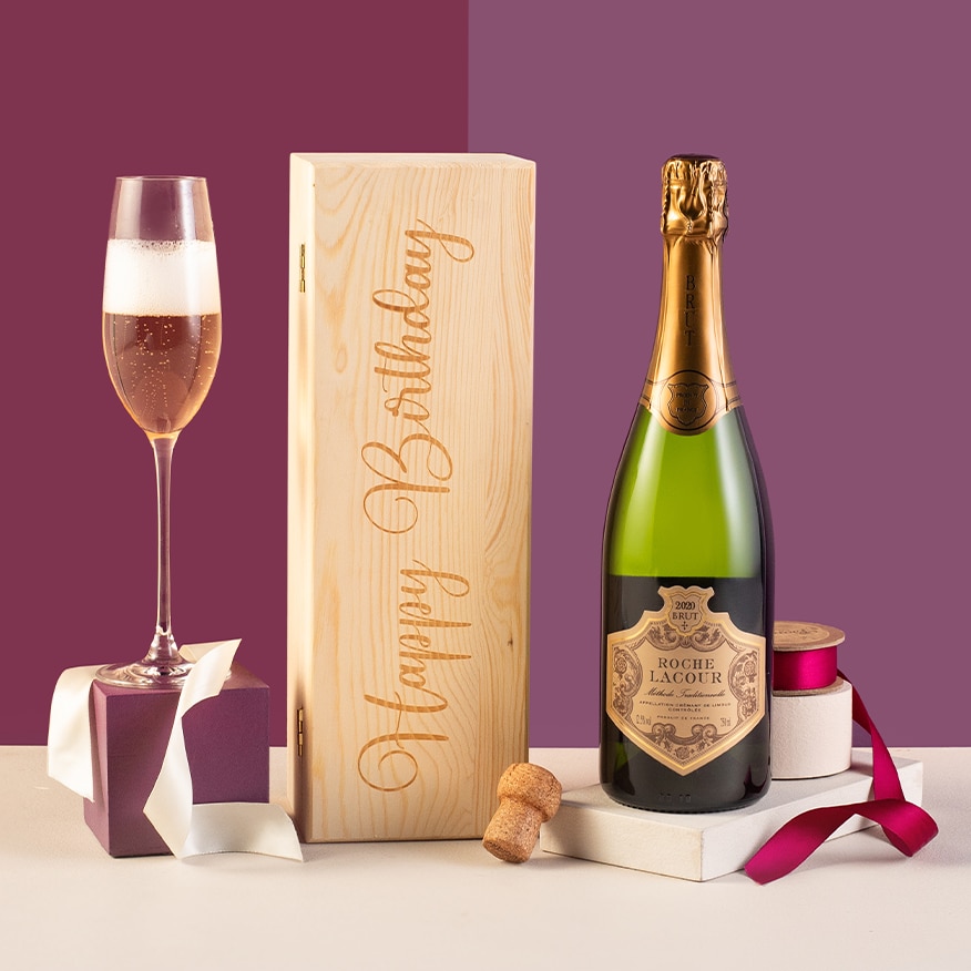 Happy Birthday Crémant in Wooden Gift Box 