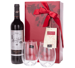 Rioja and Dartington Stemless Wine Glasses Gift Set 