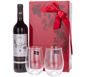 Rioja and Dartington Stemless Wine Glasses Gift Set 