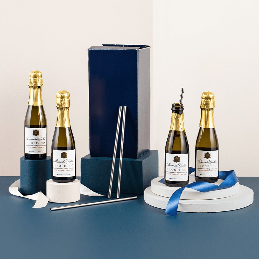 Miniature Prosecco & Straws 
