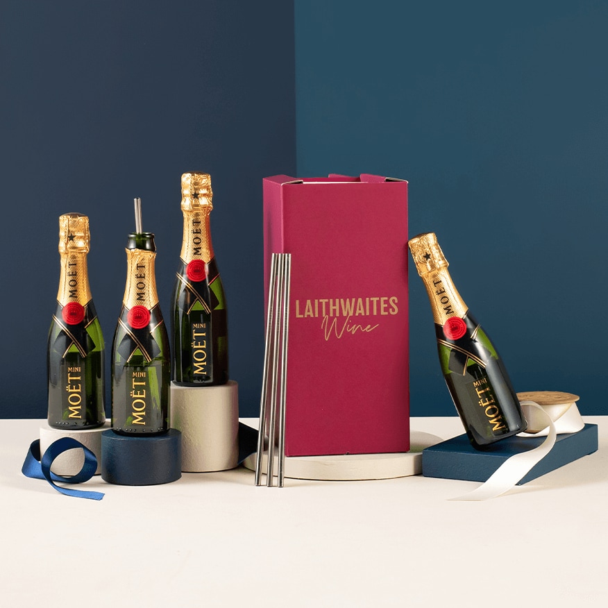 Mini Moët with Straws Gift